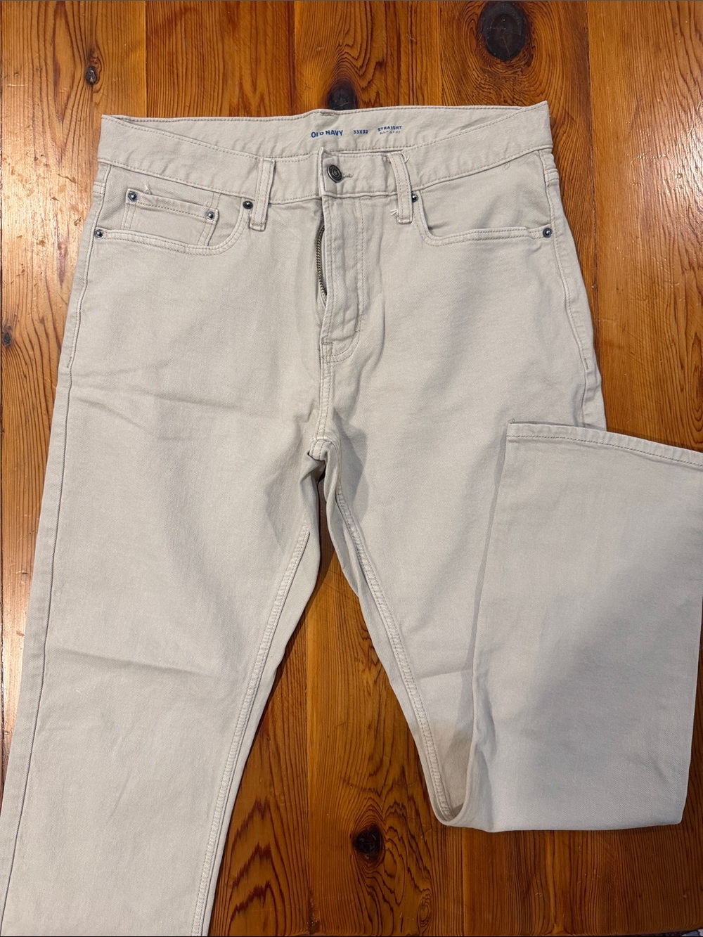 Old Navy Men’s Slim Straight Jeans in Light Beige